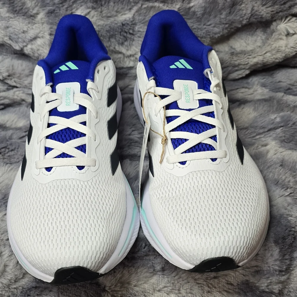 NWB adidas Men's Response Running Shoes In White‎ Aurora Ink Flash Aqua Size 9